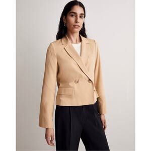 Madewell Caldwell Short Blazer Drapeweave Tan M NWT